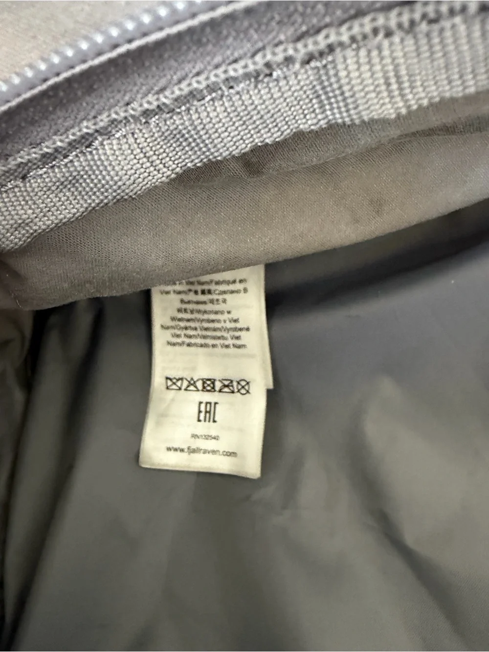 Fjallraven Kanken Backpack in Gray with Red Logo